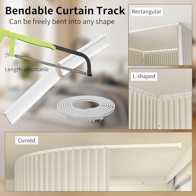 Room Divider Blackout Curtains Extra Wide Ceiling Mounted Curtains Track Sets - Image 2