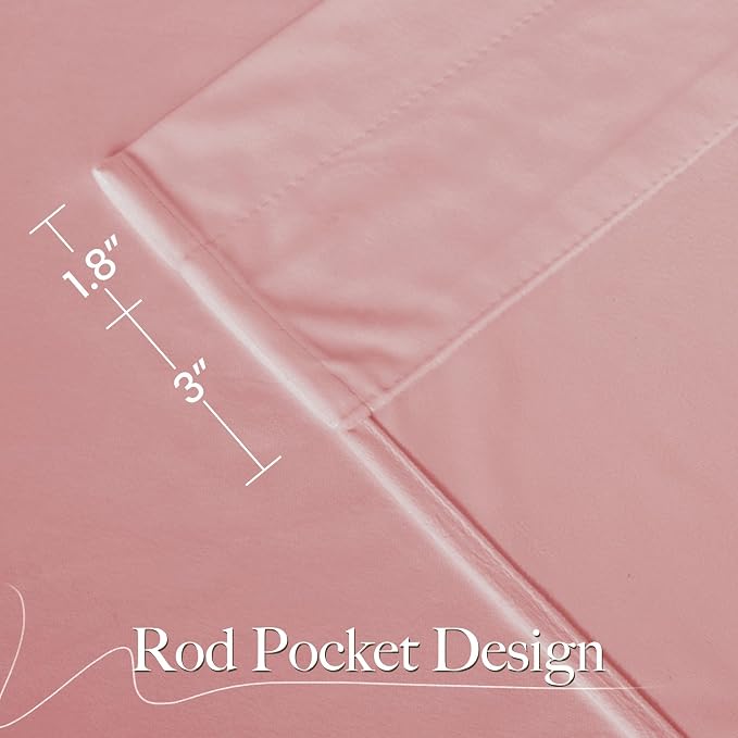 NICETOWN Pink Velvet Curtains 96 inch Length, Blush Pink Room Darkening Thermal - Image 2