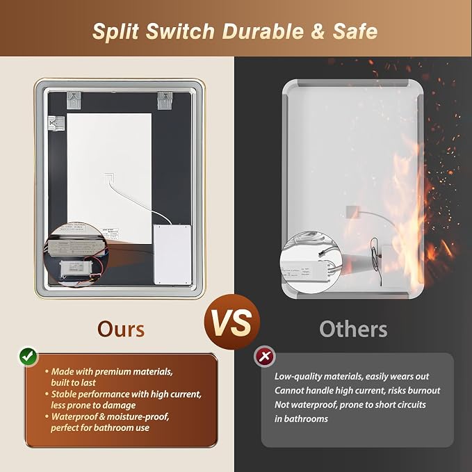 36x48 Inch LED Bathroom Mirror - Image 6