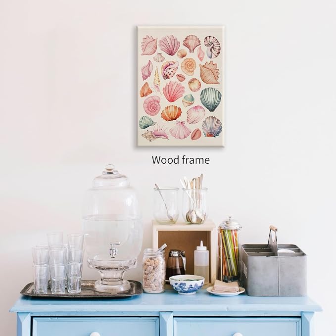 Pink Seashell Posters Coastal Cowgirl Canvas Wall Art Trendy Beach Starfish - Image 4