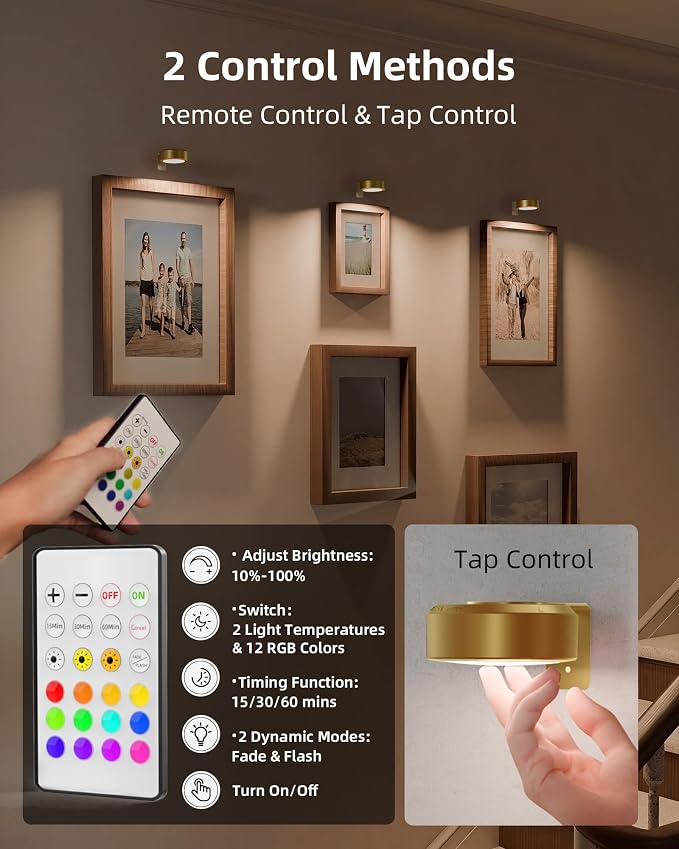 EZVALO Picture Lights for Wall, 2000mAh Rechargeable Battery Magnetic Poster - Image 5