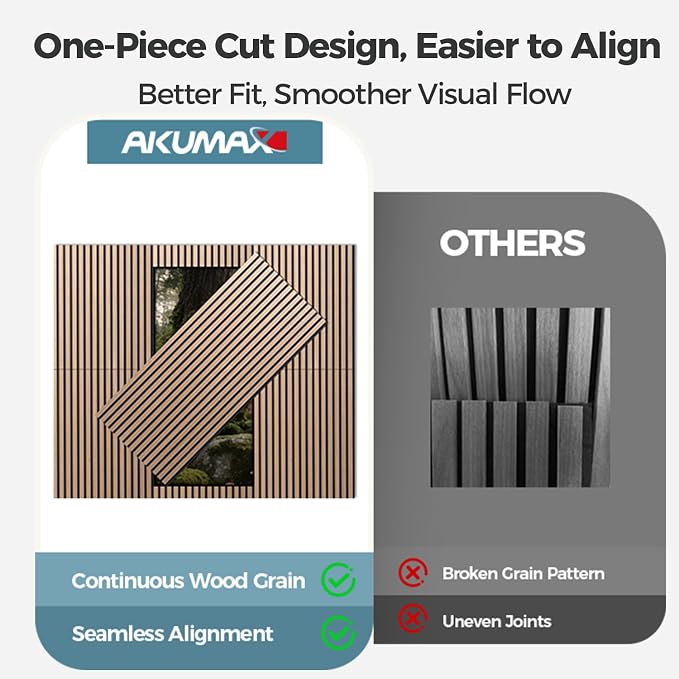 AKUMAX 4 Pack Acoustic Panels, Wood Slat - Image 6