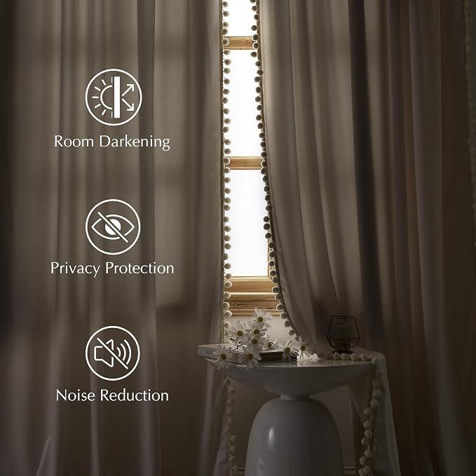 NICETOWN Ivory White Velvet Curtains 84" Long - Image 2