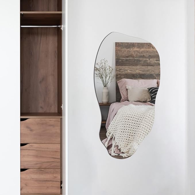 TRAHOME 32'' x 18'' Irregular Asymmetrical Wall Mirror - Image 8