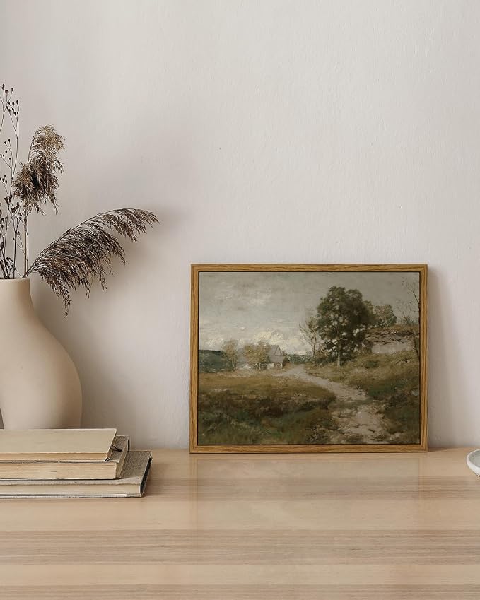 InSimSea Framed Canvas Wall Art, Vintage Outskirts Painting Prints - Image 3