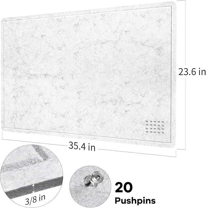 Lightomorrow Bulletin Board, 36 x 24 inches Felt Board - Image 6