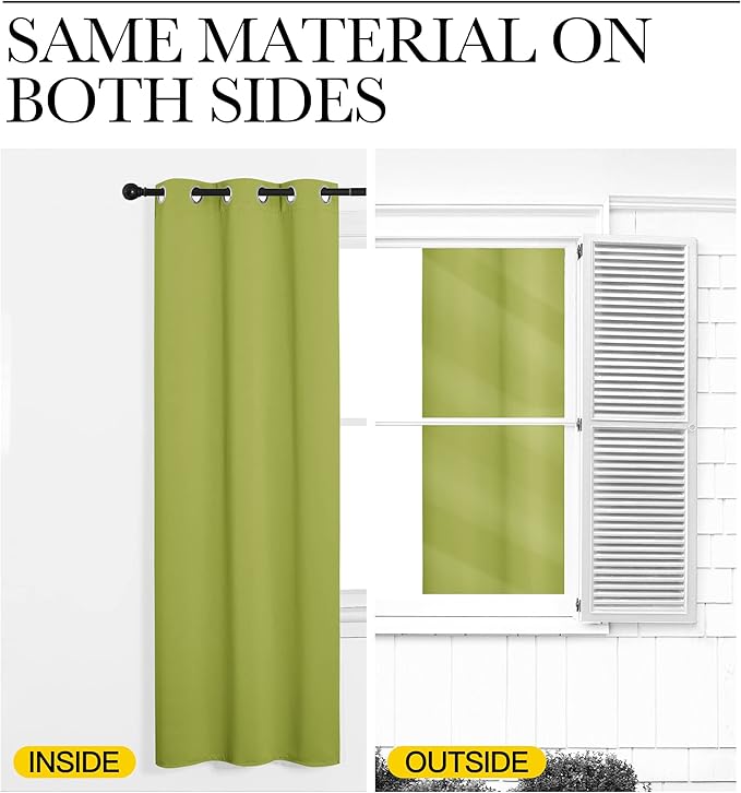 NICETOWN Fresh Green Blackout Curtains 90 inches Length - Image 5