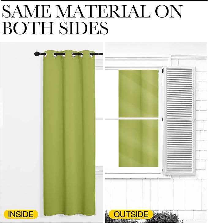 NICETOWN Fresh Green Blackout Curtains 86 inches Length - Image 5
