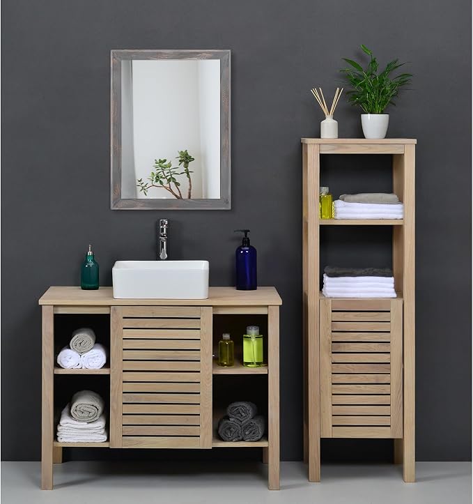 AAZZKANG Wooden Mirror Rectangle Rustic Mirrors - Image 6