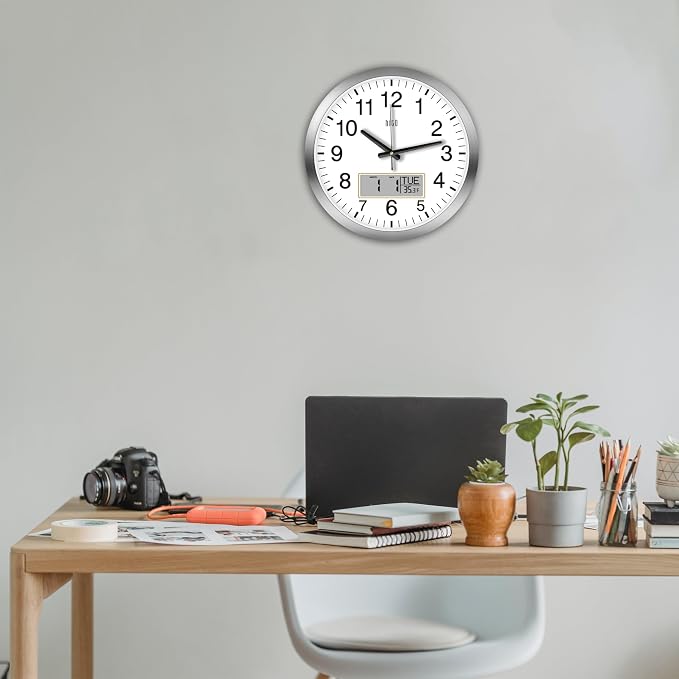 HITO 14 Inch Silent Wall Clock Battery Operated - Image 6