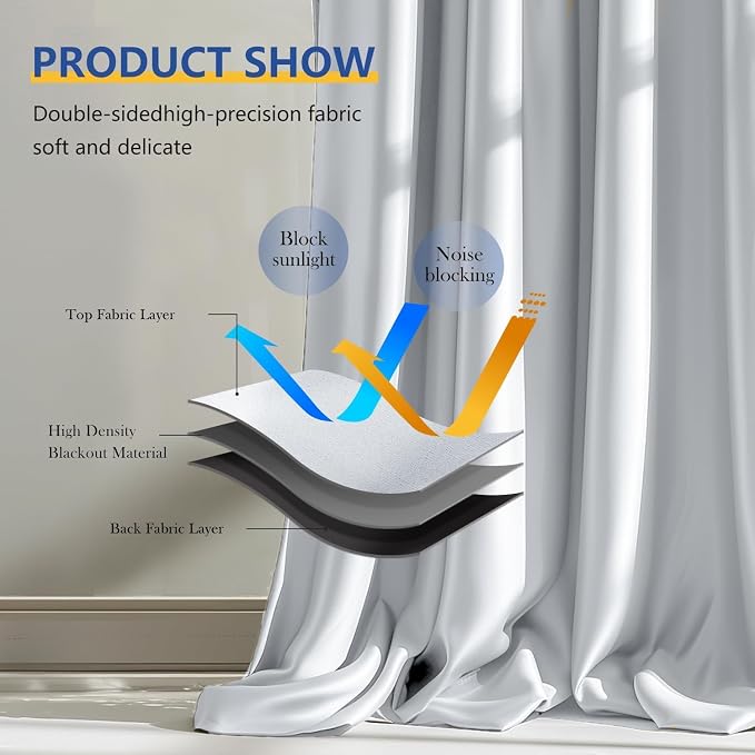 Room Divider Blackout Curtain Track Curtains Wall Dividers Panels Screen - Image 4