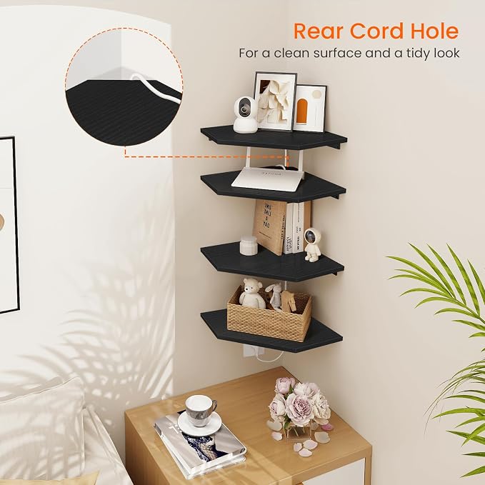 Homode Corner Floating Shelves, Corner Shelves Wall Mounted - Image 7