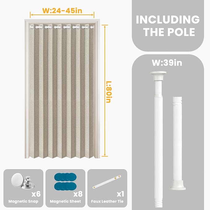 AJAZZ Blackout Accordion Door Curtains - Image 2