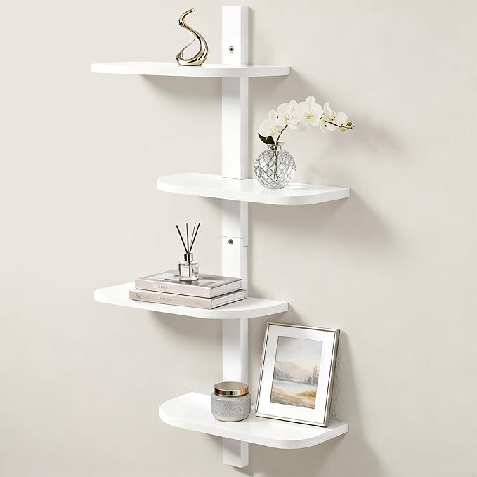 Afuly White Floating Shelves for Wall Display Shelf Unit Modern Decorative by Afuly