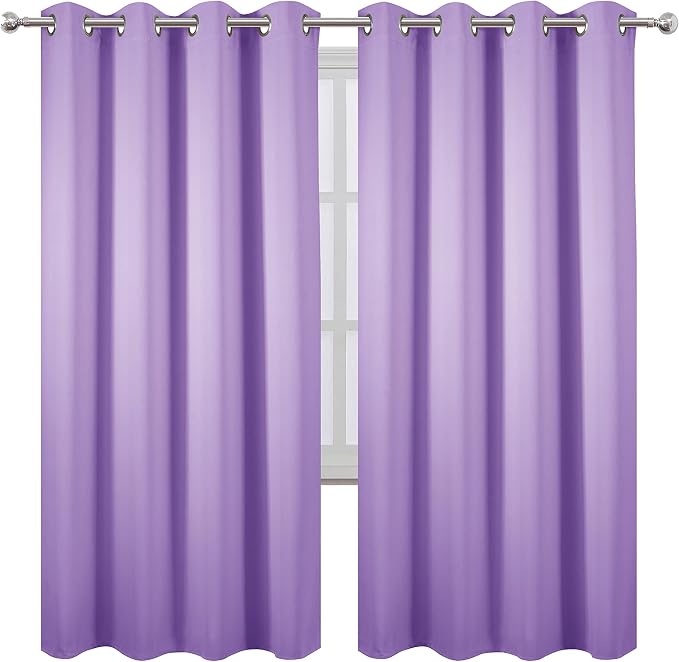 LEMOMO Lavender Thermal Blackout Curtains/52 x 72 Inch/Set of 2 Panels Room - Image 2