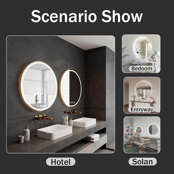 LED Bathroom Mirror 20 Inch Round Bathroom Mirror - Image 8