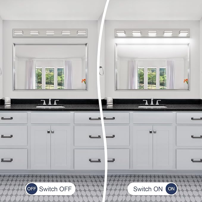 SineRise LED Modern Bathroom Vanity Light Fixtures, Brushed Nickel Modern - Image 5