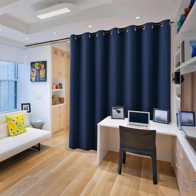 RYB HOME Room Partition Curtains Privacy Blackout Drapes Energy Efficient Odor - Image 2