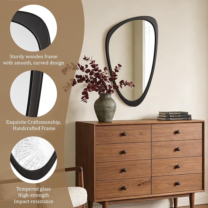 WallBeyond Asymmetrical Mirror, Irregular Wall Mirror, Wall Mirrors Decorative - Image 5