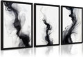 Black White Abstract Wall Art Decor Set of 3 Modern Wall Art Minimalist Canvas by Unknown