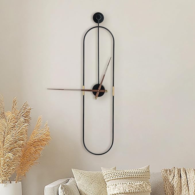 DRELIFAM Modern Oval Wall Clock Large Wall Clock by DRELIFAM