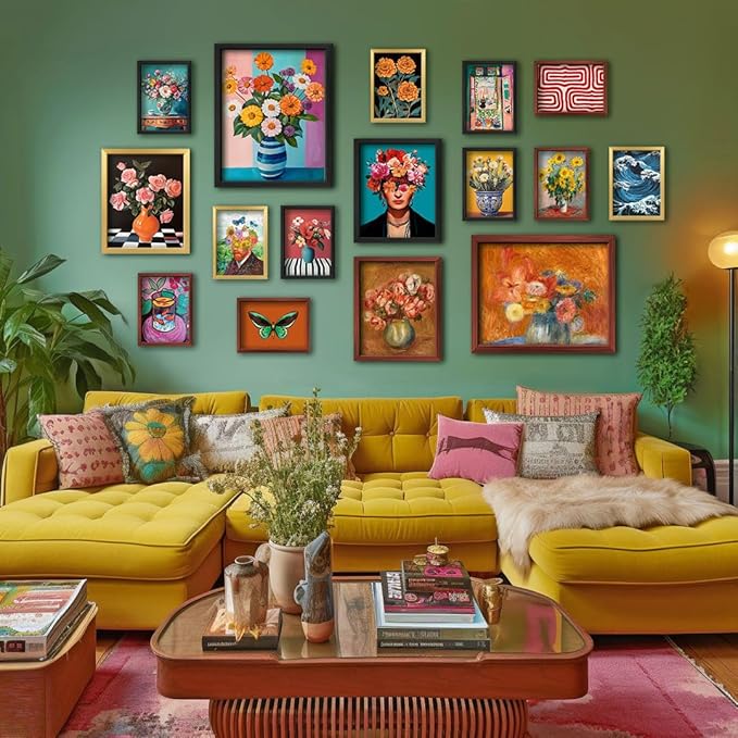ANERZA 16 PCS Eclectic Wall Art Decor, Mid Century Modern Maximalist Home - Image 6