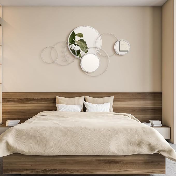Hicarer Wall Mirror Decorative 41.34'' x 17.72'' Round Modern Metal Wall - Image 6