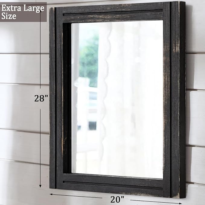 AAZZKANG Wall Mounted Mirror Small Rectangular Retro Mirrors - Image 2