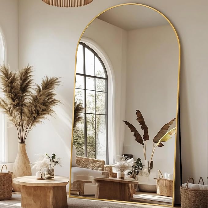Antok 91" x46” Arched Full Length Floor Mirror, Free Standing/Wall Mount/Leaning by AntokMirror