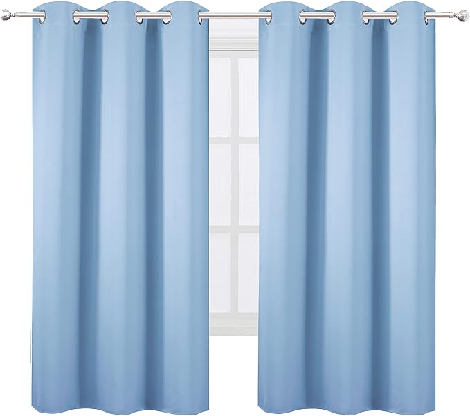 LEMOMO Sky Blue Thermal Blackout Curtains/38 x 63 Inch/Set of 2 Panels Room - Image 2