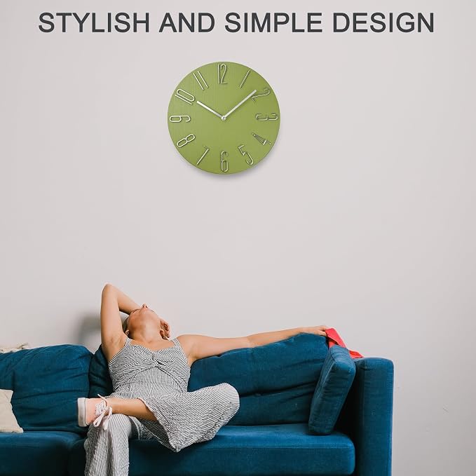 Wall Clock, Silent Clock, Wall Clocks Battery Operated， 12 inch Modern Wall - Image 3