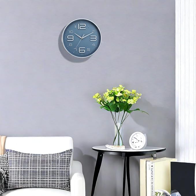 12 inch Silent and Non tick Battery Powered Quartz Round Wall Clock, Suitable - Image 4