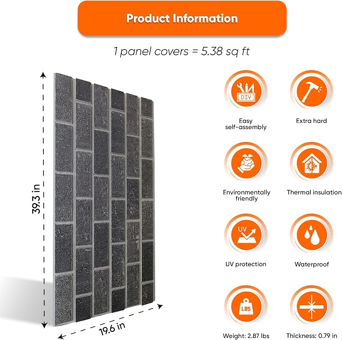 IZODEKOR 3D Brick Effect Wall Panels - Image 3