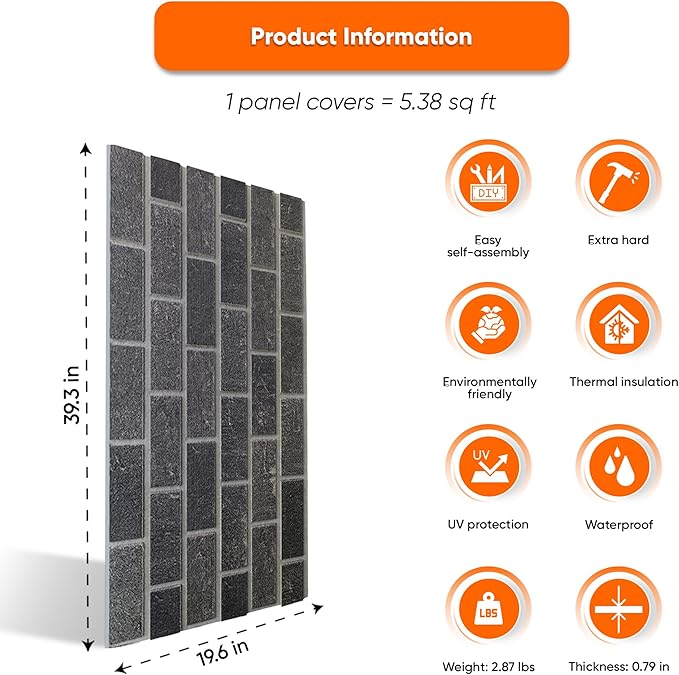 IZODEKOR 3D Brick Effect Wall Panels - Image 3