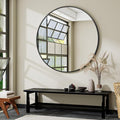VooBang Large Black Round Bathroom Mirror, 48 inch Circle Wall Mounted Hanging by VooBang