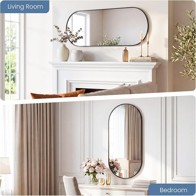 Sweetcrispy 24" x 48" Black Bathroom Mirror - Image 6