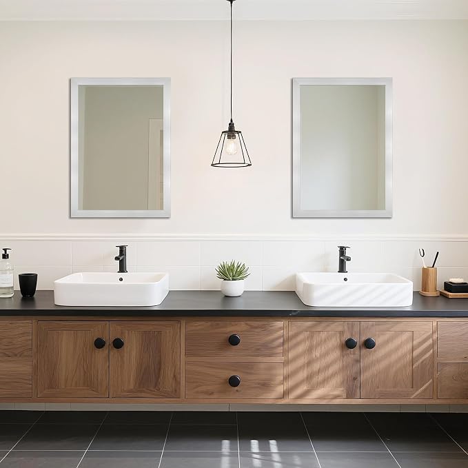 Ruomeng Bathroom Mirror 20" x 28" Rectangular Wall Mirror - Image 3