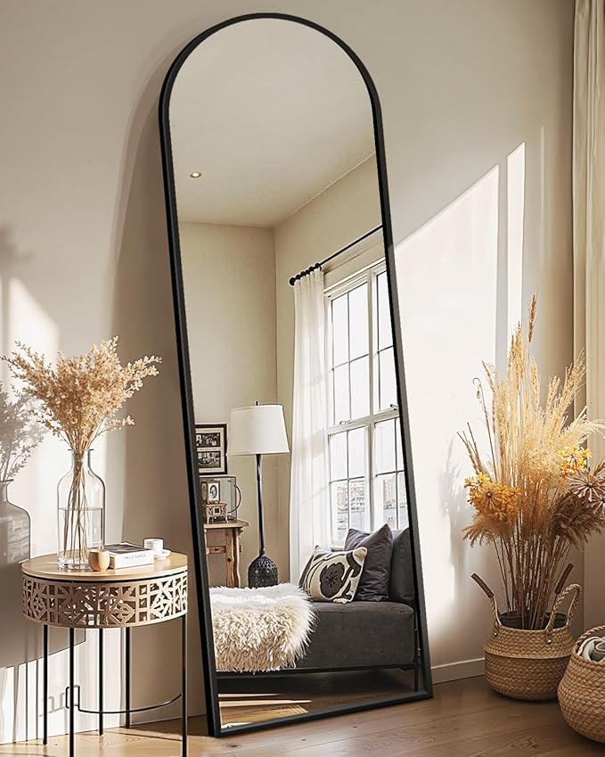 Delma Arched Mirror Full Length, Standing Mirror Full Body, Large Floor by Delma
