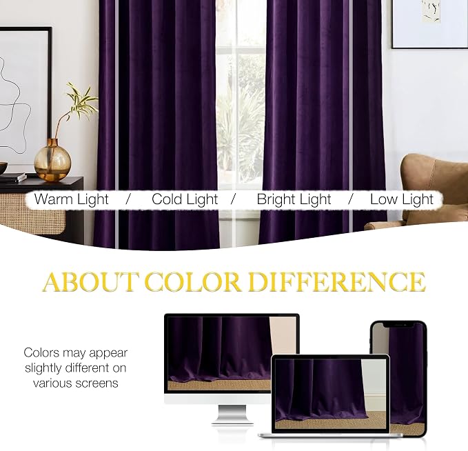 NICETOWN Purple Blackout Curtains - Image 4