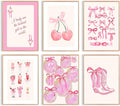 Uniro Coquette Room Decor Pink, Trendy Bows Wall Art Posters by uniro