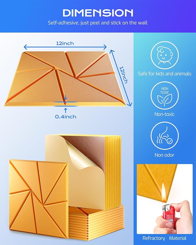 22 Pack Acoustic Panels, Sound Proof Foam Panels - Image 5