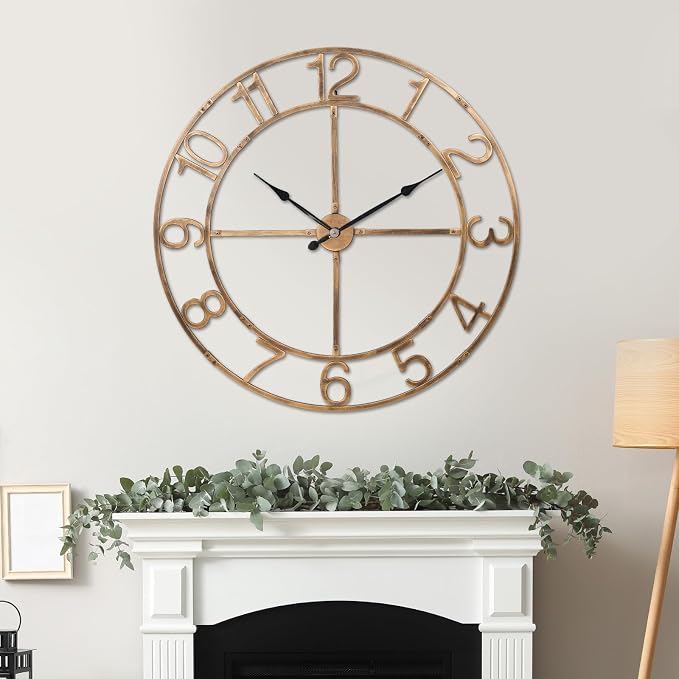 Large Wall Clock for Living Room Decor–40 Inch Silent Non-Ticking Modern by WallClockDecor