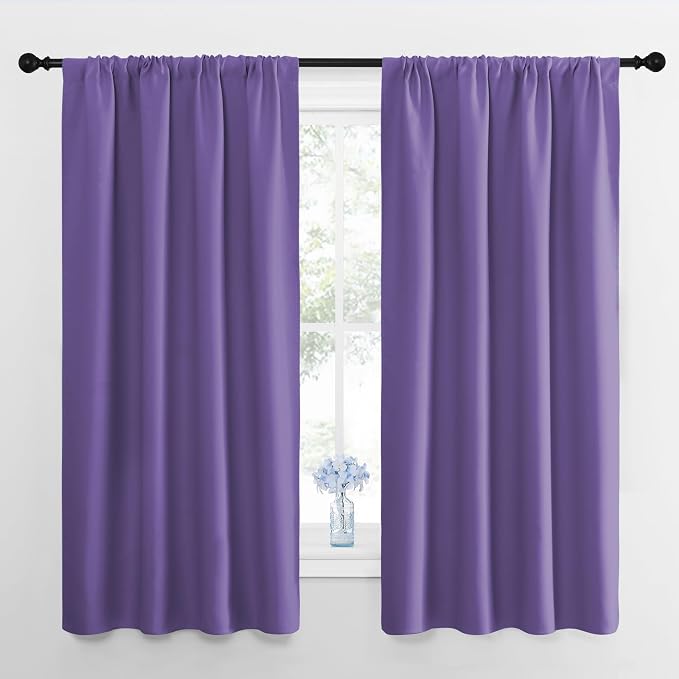 NICETOWN RV Blackout Curtains for Camper Windows, Lilac Purple, Short Blackout by NICETOWN