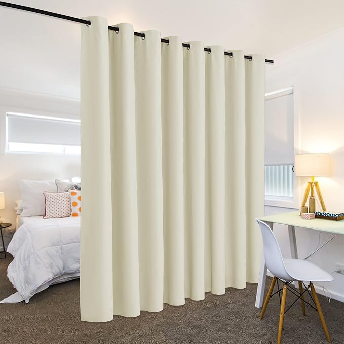 RYB HOME Privacy Room Divider Curtains Extra Wide Blackout Drapes Noise & Odor - Image 4