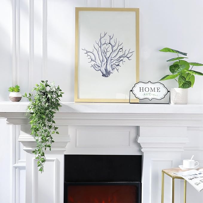 Fake Hanging Plants Artificial Small Potted Plants Mandala Leaves Faux Vines - Image 6