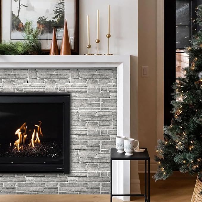 COMSTICKC Peel and Stick Faux Stone Wall Sticker Wall Panels, Not Real Stone - Image 7