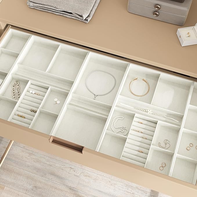 VEELIKE Self Adhesive Off-White Velvet Drawer Liner - Image 2