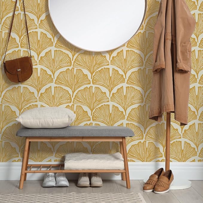 Tempaper x Novogratz Golden Mustard Feather Palm Removable Peel and Stick - Image 6