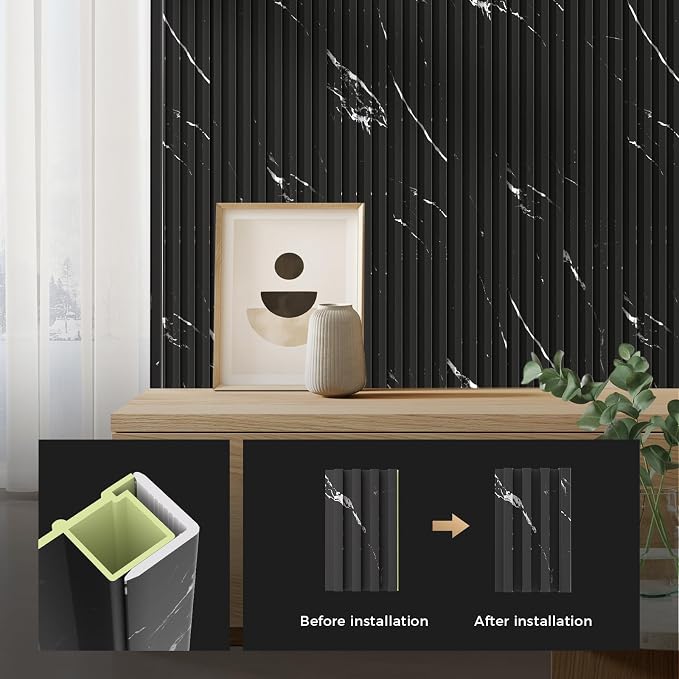 OUZUGIE 8-Pack 57 Inches, WPC Slat Wall Panel Trim, Corner Guard - Image 2