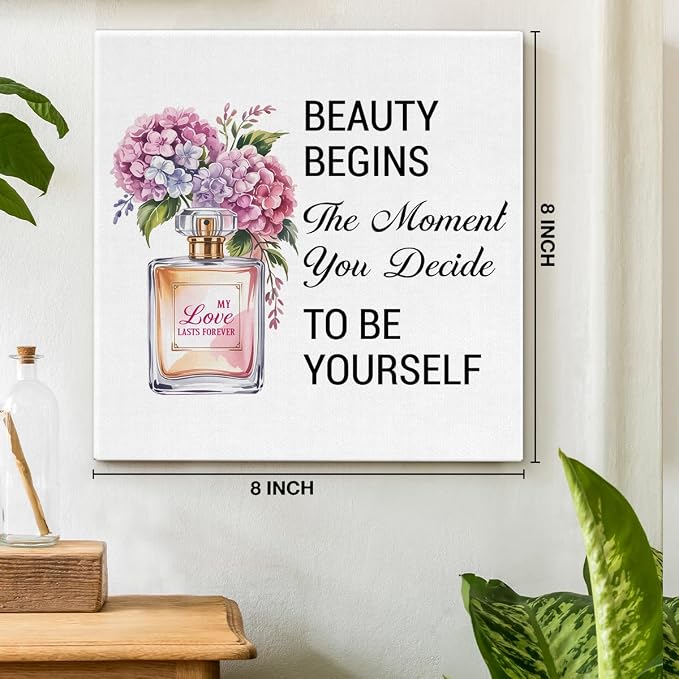 Inspirational Pink Flower Wall Art Decor - Image 2
